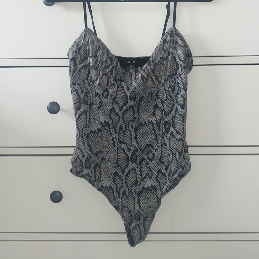 AFRM Snakeskin Pattern Stretchy Bodysuit